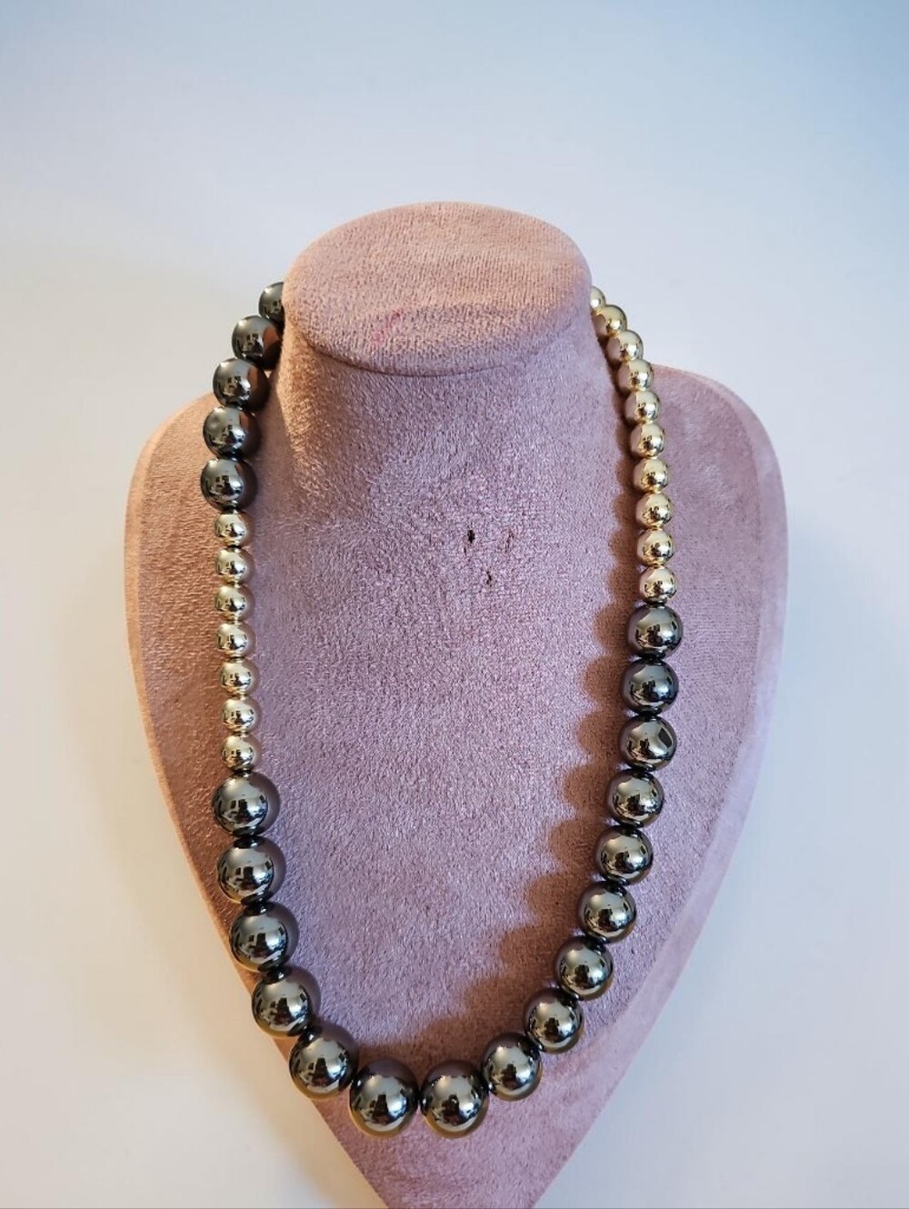 Fashion Jewelry Classic Metallic Beaded Necklace - Gunmetal and Gold